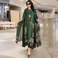 Maxi dress with straight cut and long sleeves – Yara