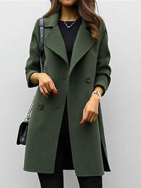Women's tailored wool coat with high collar – Aurelia