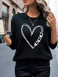 Women's Sweater with Heart Print – Bonny