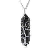 Stylish Crystal and Tree of Life Gemstone Necklace – Elara