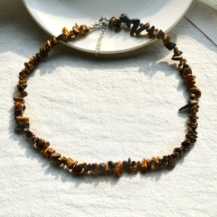 Stylishly Shaped Polished Crystal Necklace - Lina