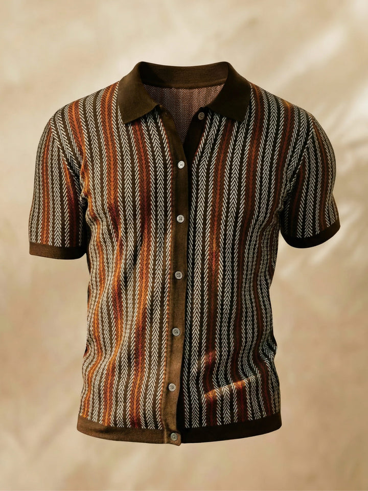 Atmungsaktive Herren Chevron Poloshirt mit Knopfleiste – Julian