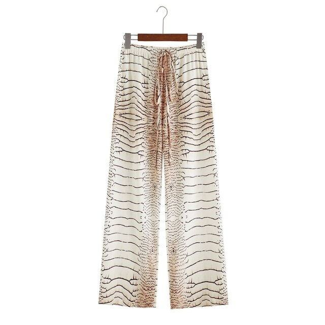 Wide-cut summer pants made of chiffon – Liana