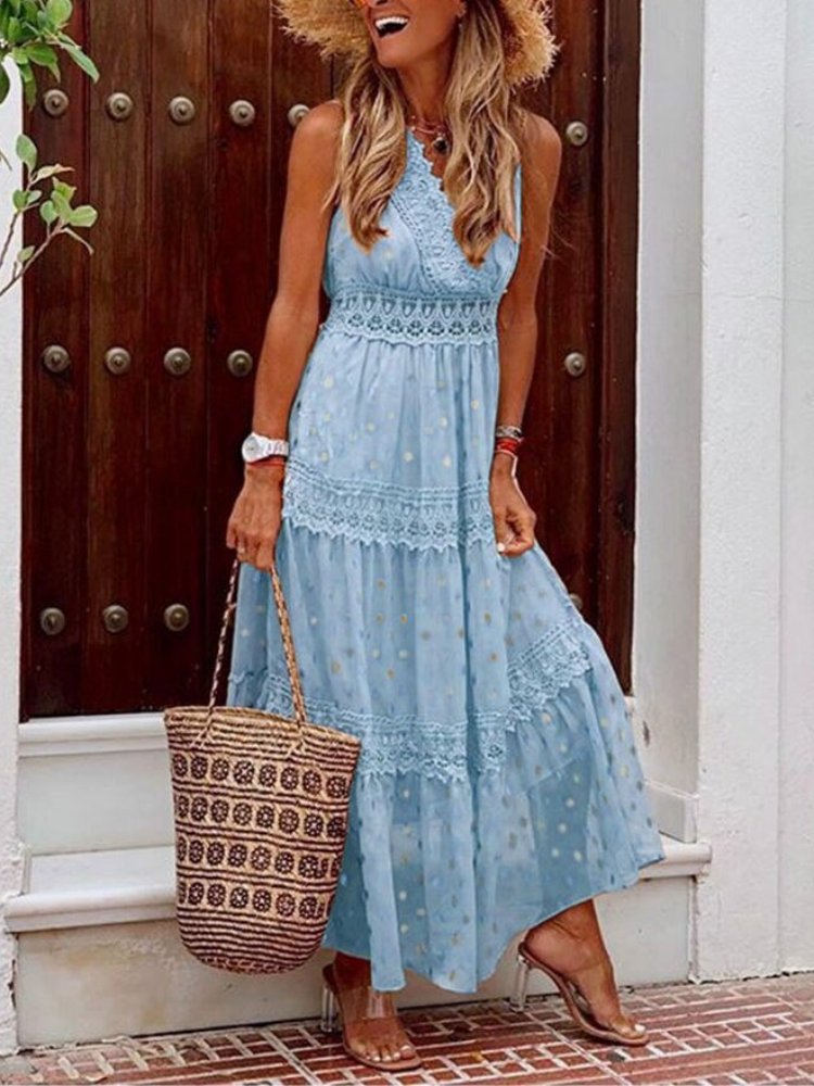 Airy Boho Summer Dress in Ibiza Style with V-Neck – Niva