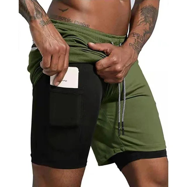 Men's running shorts with double layer – Milan