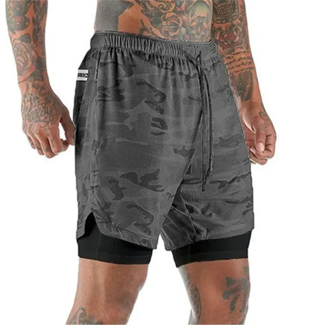 Men's running shorts with double layer – Milan