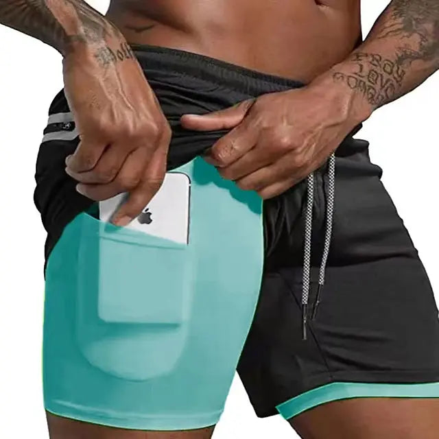 Men's running shorts with double layer – Milan