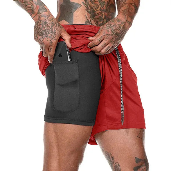 Men's running shorts with double layer – Milan