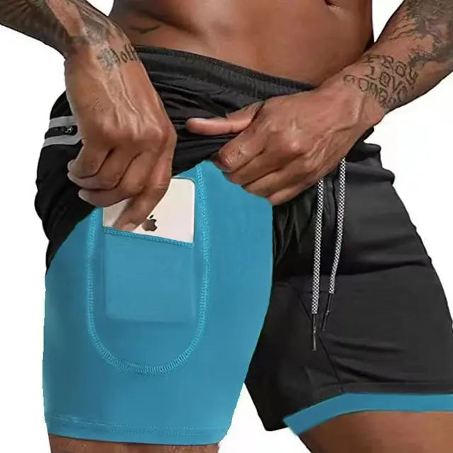 Men's running shorts with double layer – Milan