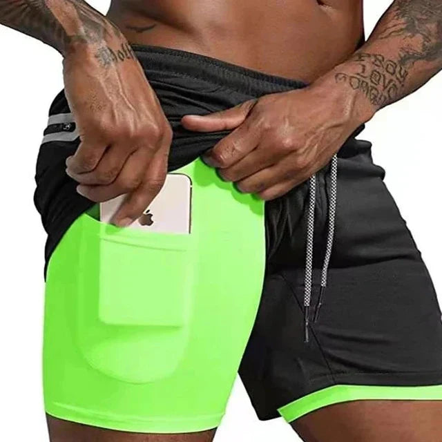 Men's running shorts with double layer – Milan