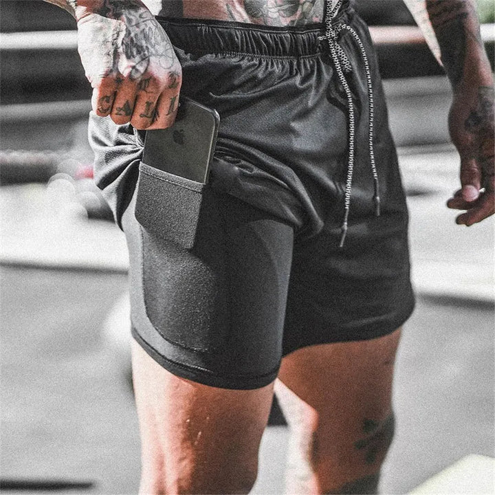 Men's running shorts with double layer – Milan
