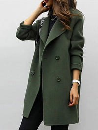 Women's tailored wool coat with high collar – Aurelia