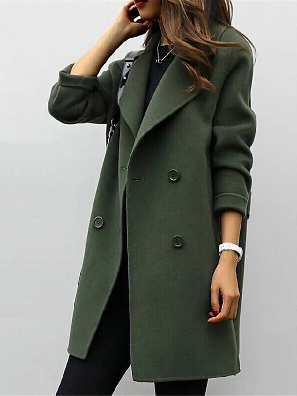Women's tailored wool coat with high collar – Aurelia