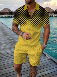 Two-piece men's summer outfit with polo and shorts – Damon