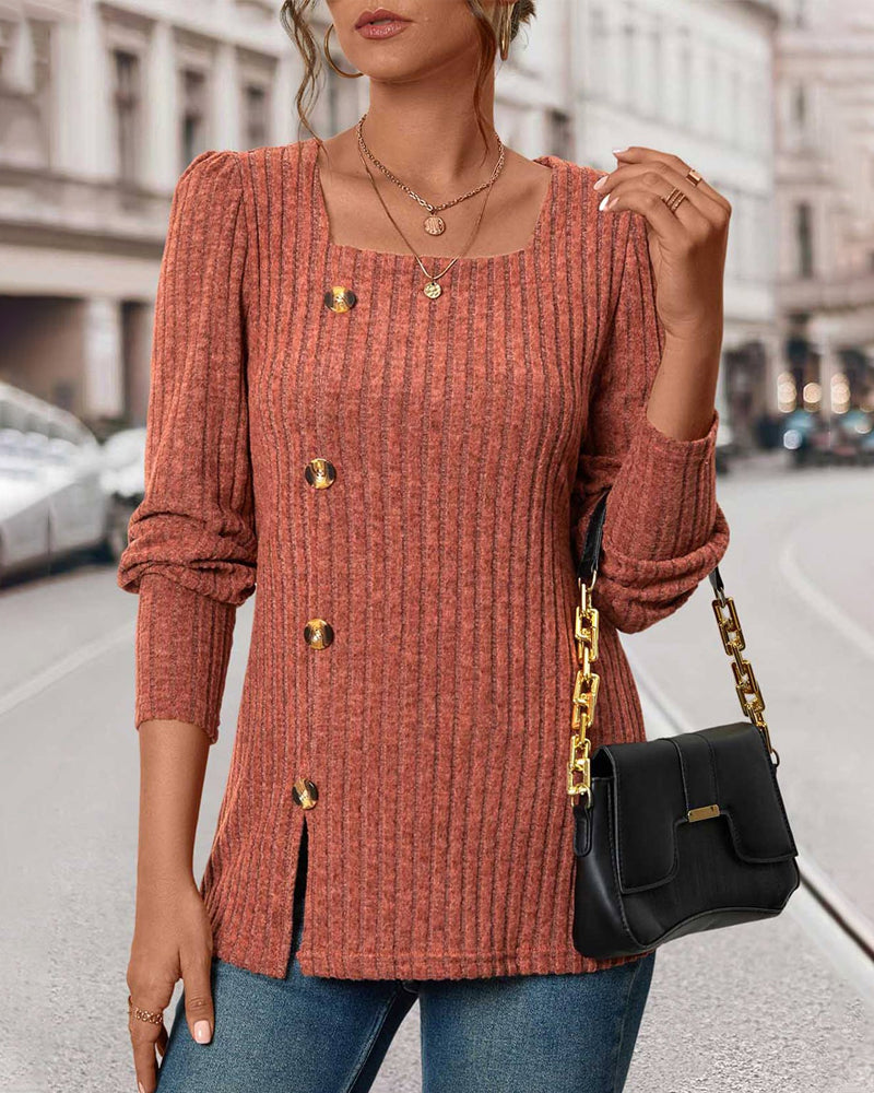 Top de punto para mujer con botones – Mireille