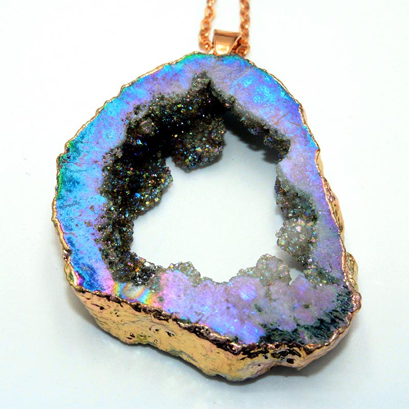 Naturlig krystal-geode vedhæng – Gaia