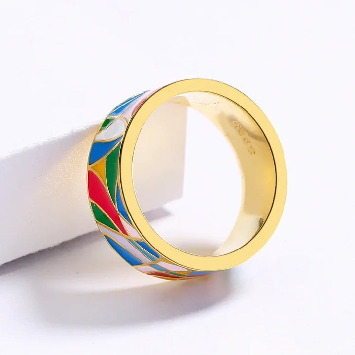 Klassisk emalje zirkonia ring – Nadia