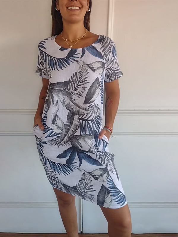 Comfortable Dress with Round Neckline – Valentina