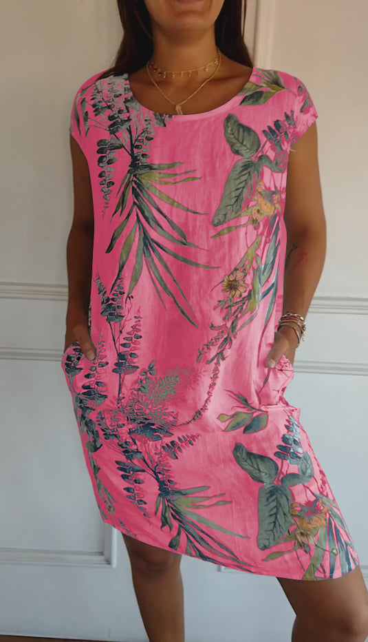 Comfortable Dress with Round Neckline – Valentina