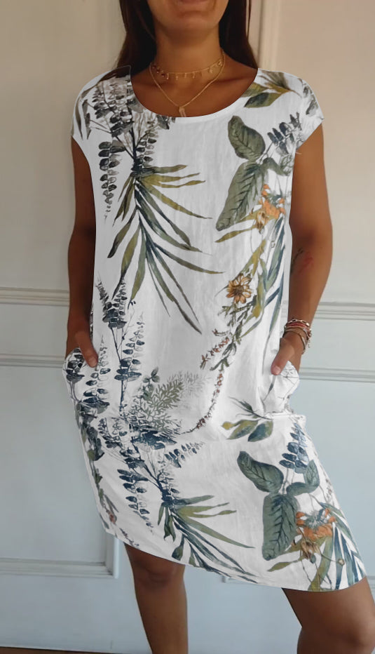 Comfortable Dress with Round Neckline – Valentina