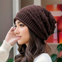 Women's knitted beanie light & elastic for spring and autumn – Alina
