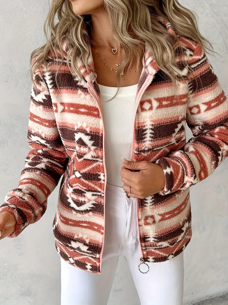 Damen Teddy-Weste mit Aztekenmuster – Nayeli
