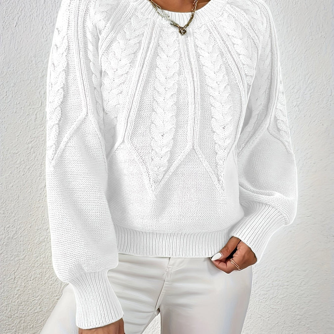 Women's knitted sweater with lantern sleeves – Sanna
