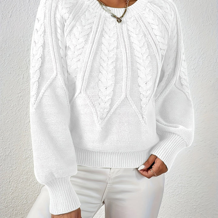 Women's knitted sweater with lantern sleeves – Sanna
