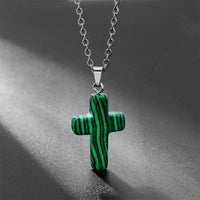 Necklace with Cross made of Natural Gemstones – Seraphina