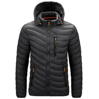 Herren Daunenjacke wasserabweisend mit abnehmbarer Kapuze – Alaric