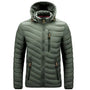 Herren Daunenjacke wasserabweisend mit abnehmbarer Kapuze – Alaric