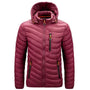 Herren Daunenjacke wasserabweisend mit abnehmbarer Kapuze – Alaric