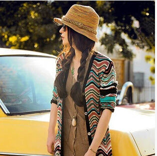Stylish women's summer hat made of lightweight feather grass – Maddy