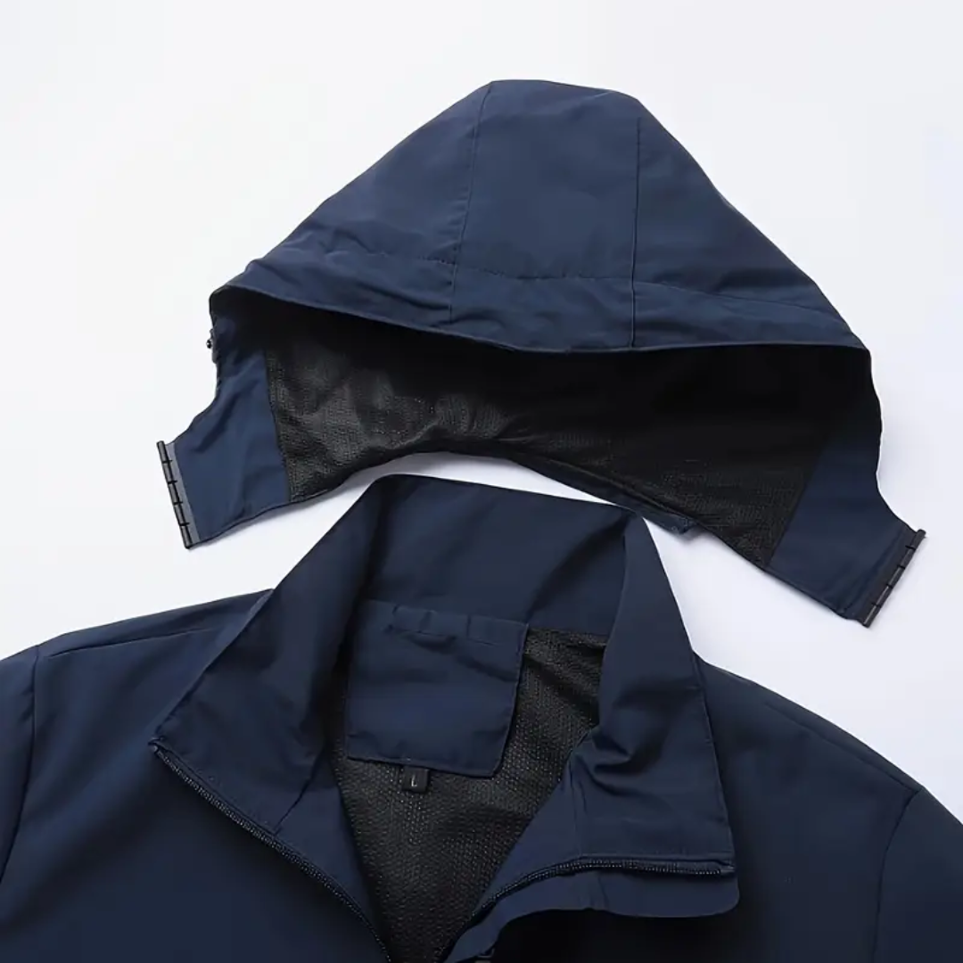 Chaqueta de exterior para hombre ligera y transpirable con capucha desmontable – Elian
