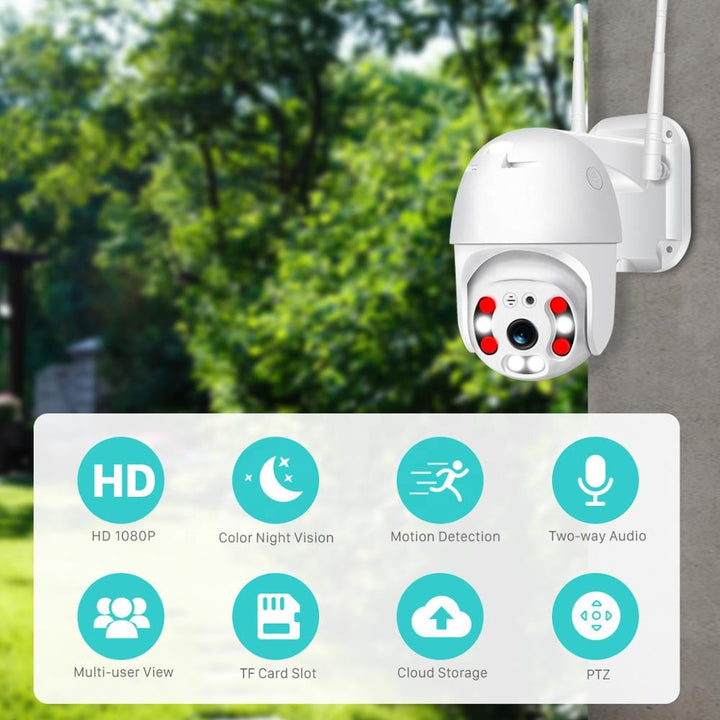 Trådløst utendørs overvåkningskamera med WiFi – SecureView 360