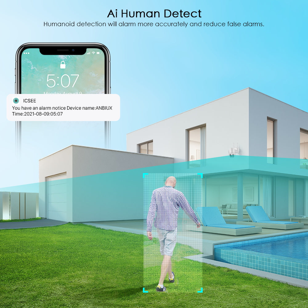 Trådløst utendørs overvåkningskamera med WiFi – SecureView 360