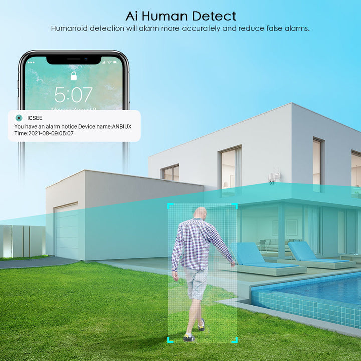 Trådløst utendørs overvåkningskamera med WiFi – SecureView 360