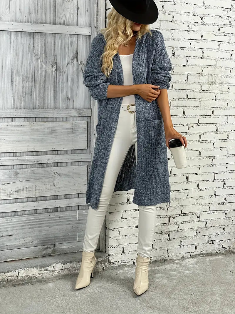 Long Women's Knit Cardigan for Autumn & Winter – Elara