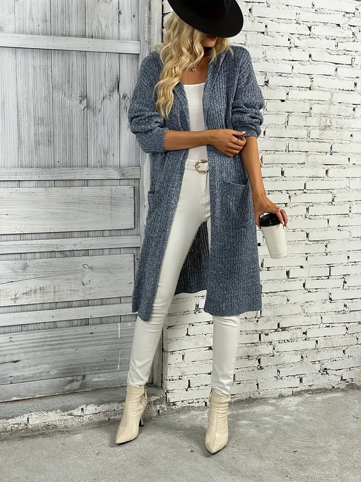 Long Women's Knit Cardigan for Autumn & Winter – Elara