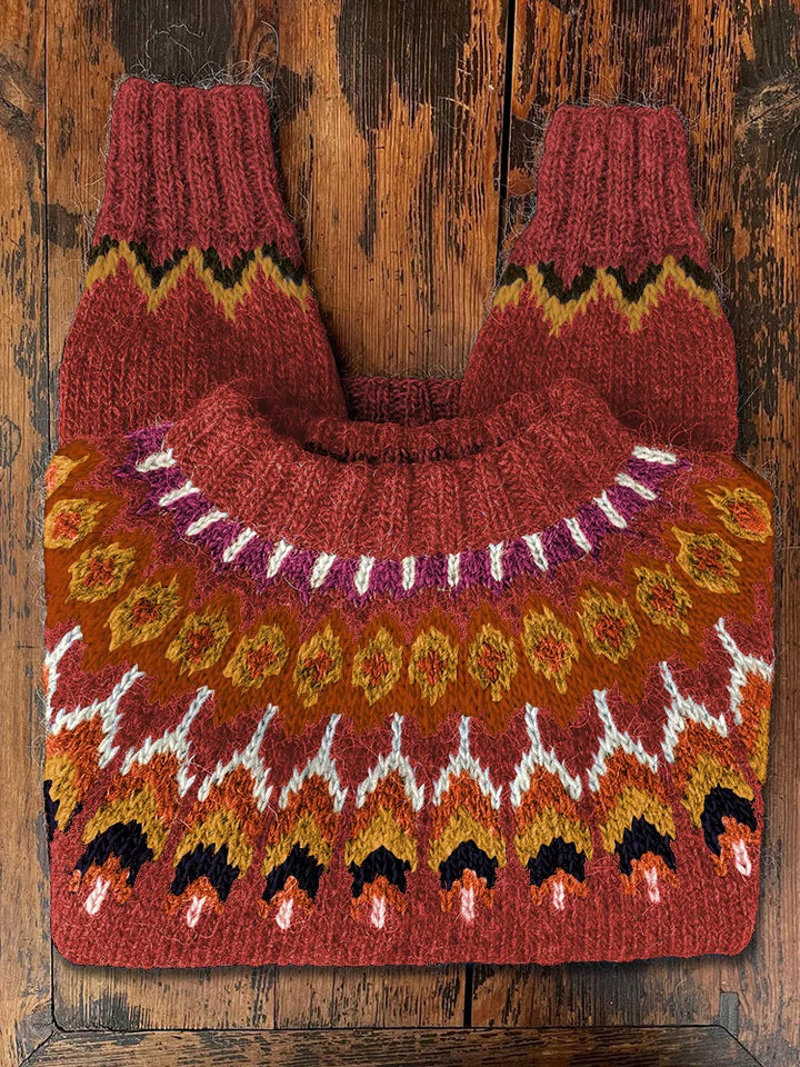 Retro knitted sweater for women - Eloise