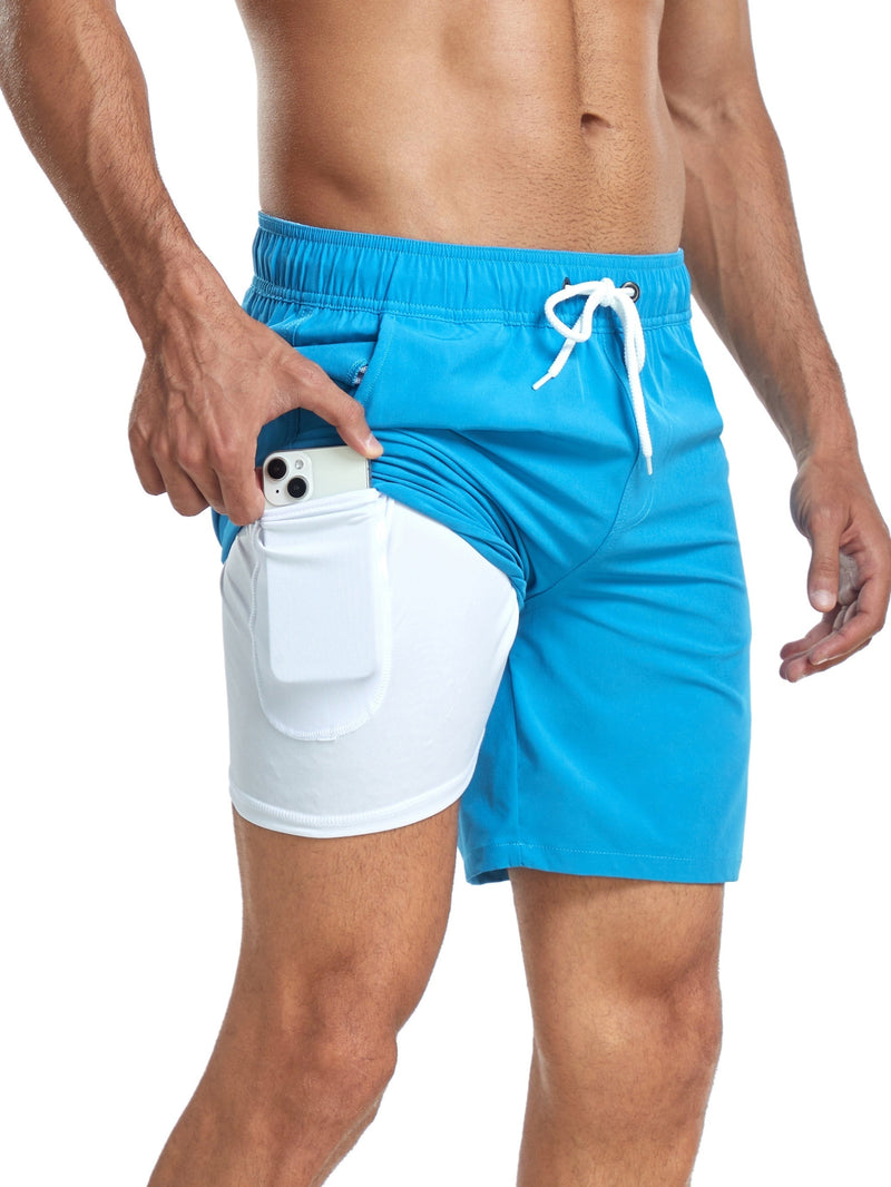 Bañador corto para hombre de secado rápido con elasticidad y bolsillo para móvil – Jonas