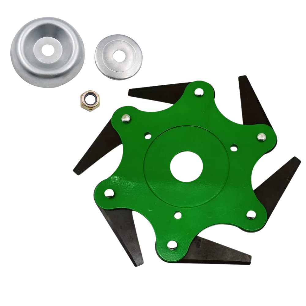 Robust brush cutter head with 6 steel blades – TrimmBlade