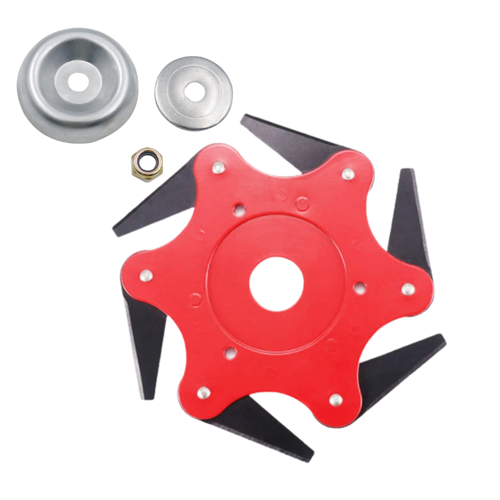 Robust brush cutter head with 6 steel blades – TrimmBlade
