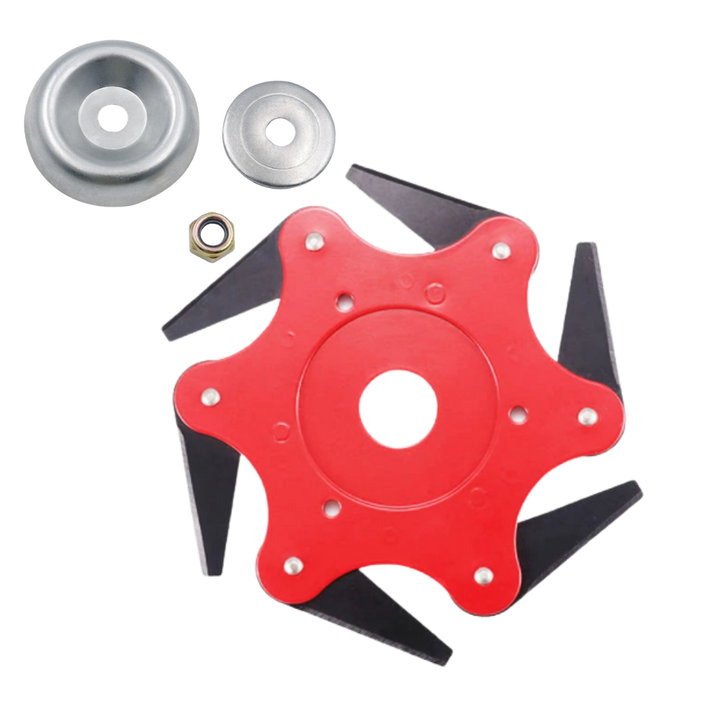 Robust brush cutter head with 6 steel blades – TrimmBlade