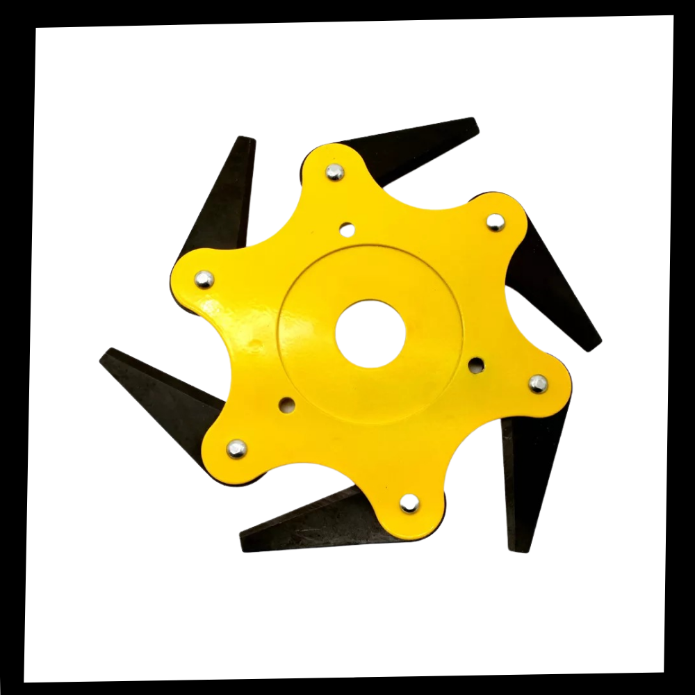 Robust brush cutter head with 6 steel blades – TrimmBlade