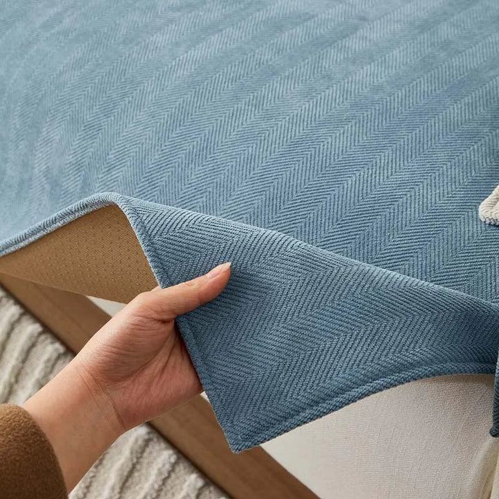 Chenille bank protector with herringbone texture – VeluraShield