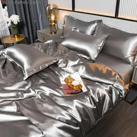 Luxe Uni Satin Duvet Cover - SilkSerenity