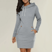 Hooded Sweat Dress with Pockets – Isabella