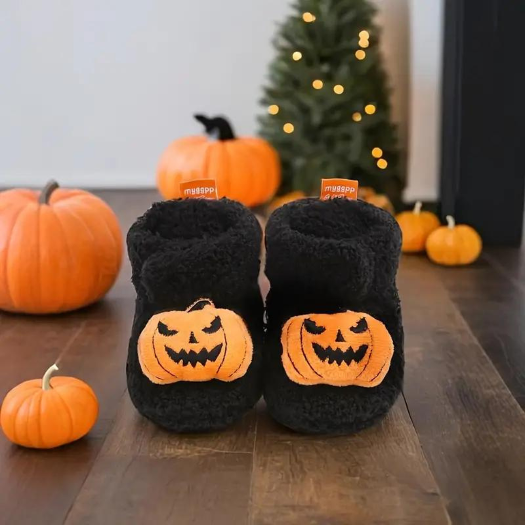 Børns Halloween-hjemmesko med tegneserieprint – SpookySteps