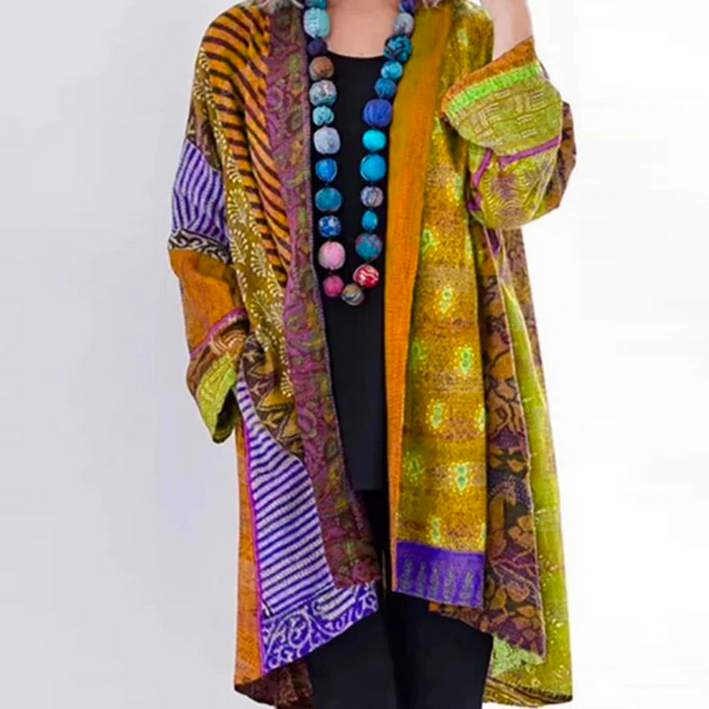 Autumn Boho Cardigan with Colorful Autumn Pattern – Maravilla